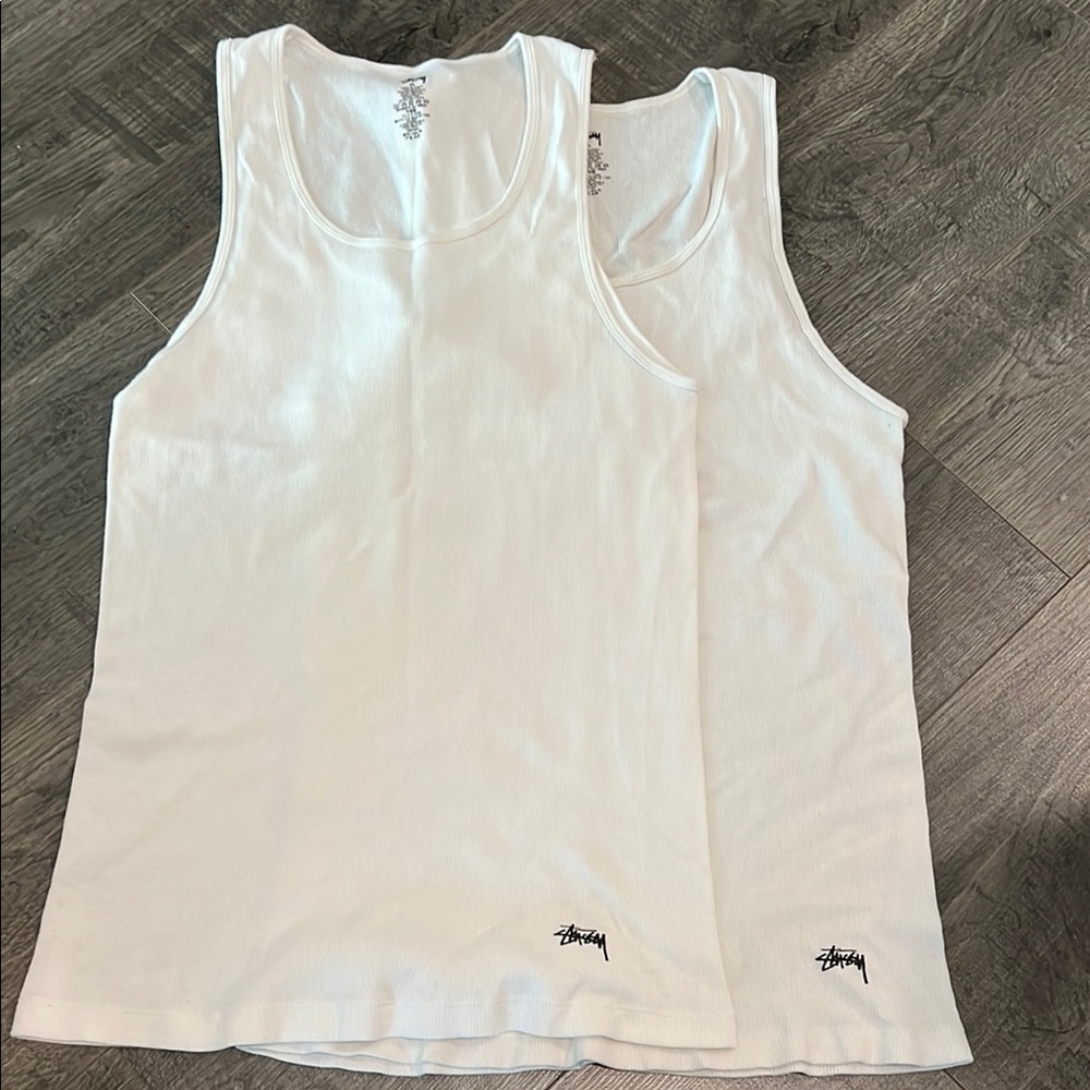 Stussy White Tank Tops (Qty 2)